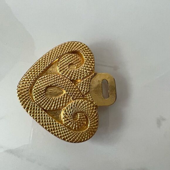 Vintage Gold Tone Triangular Swirl Belt Buckle - Picture 2 of 6